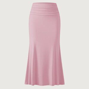 Eco-SkinKiss®2.0 Ruched Side Mermaid Maxi Skirt - Light Pink